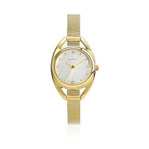 Montre femme dorée bracelet maille milanaise