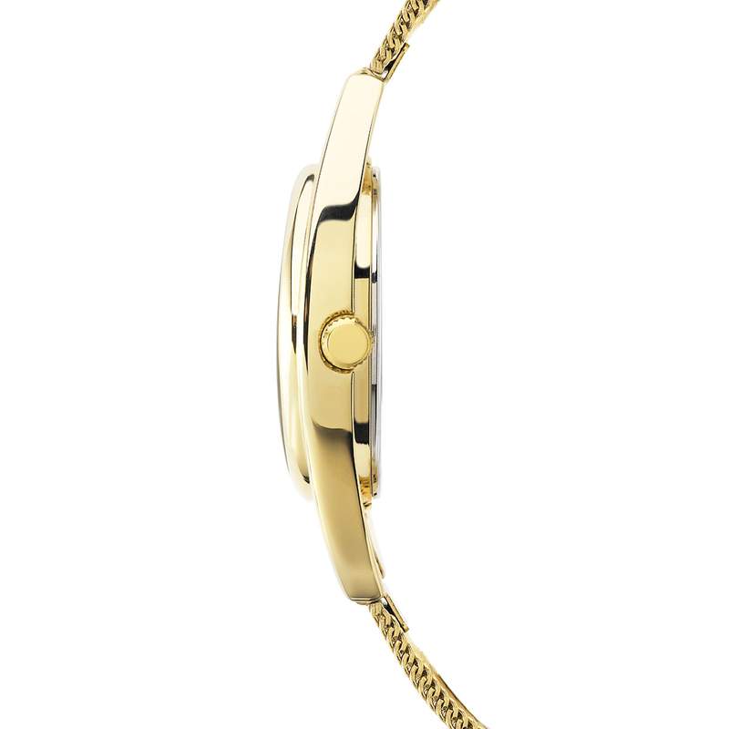 Montre femme dorée bracelet maille milanaise - vue 3