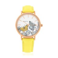 Montre dorée rose bracelet cuir