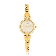 Montre dorée 2 tons pierres imitation