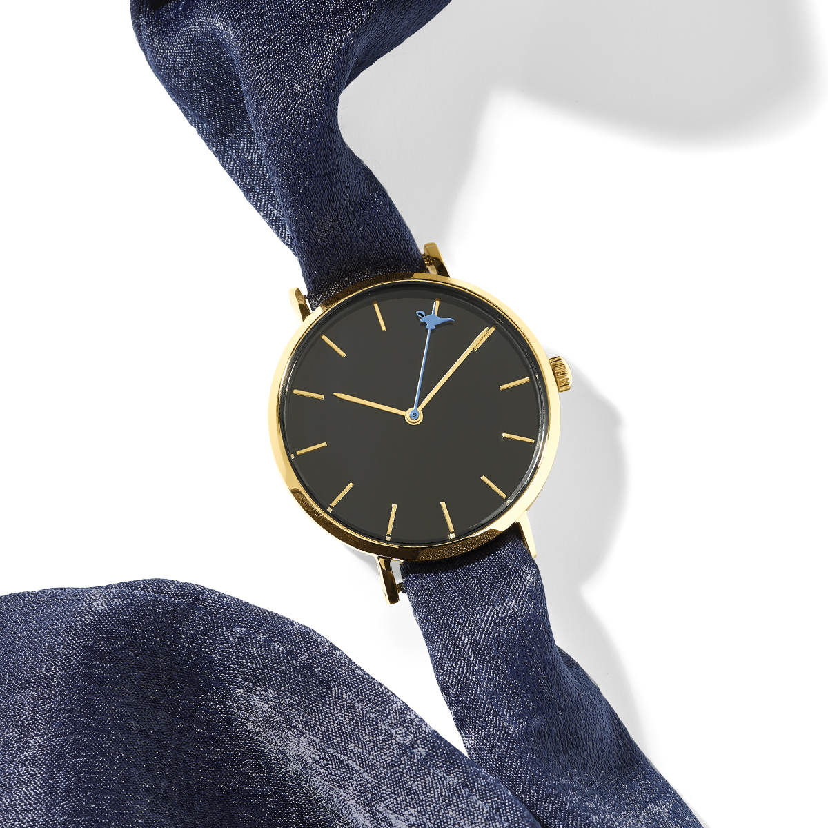 Montre Disney Jasmine dorée jaune foulard bleu - vue V1