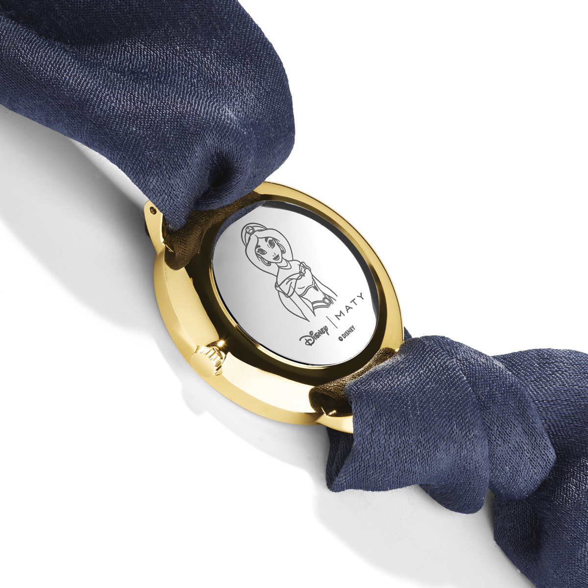 Montre Disney Jasmine dorée jaune foulard bleu - vue V2
