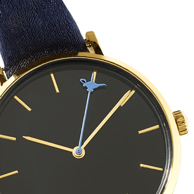 Montre Disney Jasmine dorée jaune foulard bleu - vue VD1