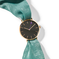 Montre Disney Ariel dorée rose foulard vert