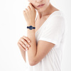 Montre femme acier bracelet cuir bleu - vue Vporté 1