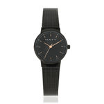 Montre femme métal noir bracelet maille milanaise noire - vue 1