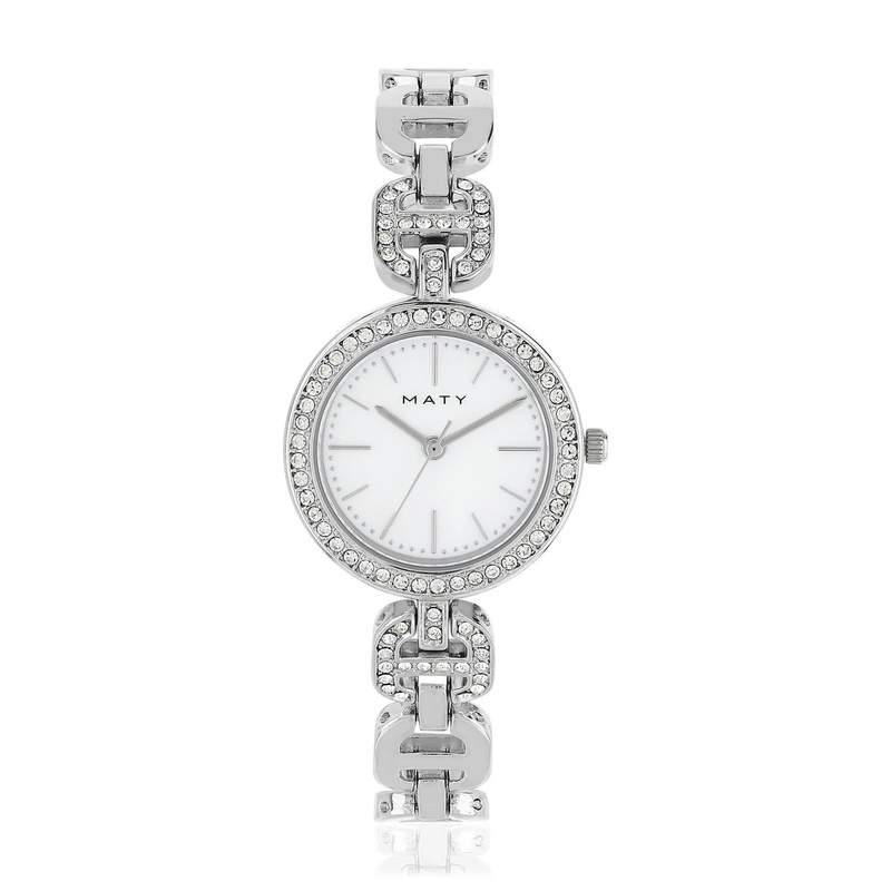 Montre femme chromée strass - vue 1