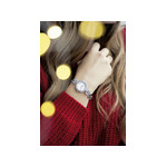 Montre femme chromée strass - vue porté 2