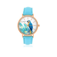 Montre dorée rose bracelet cuir