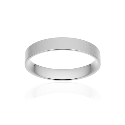 Alliance or 375 blanc givré ruban plat confort 3,5mm