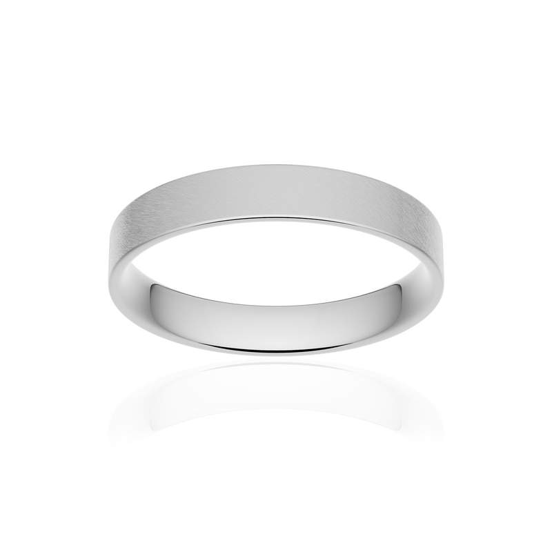 Alliance or 375 blanc givré ruban plat confort 3,5mm - vue 1