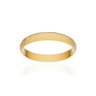 Alliance or 750 jaune martelé ruban 3mm - vue 1