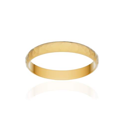 Alliance or 750 jaune martelé ruban 3mm