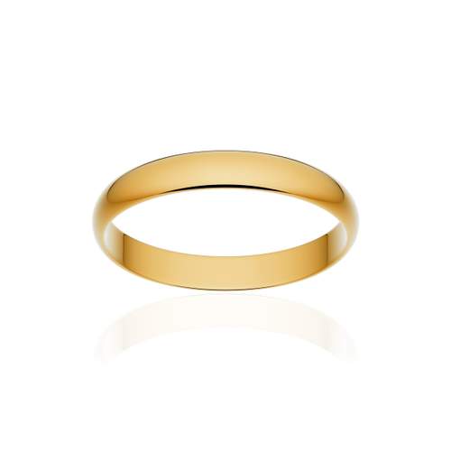 Alliance or 375 jaune poli ruban 3mm