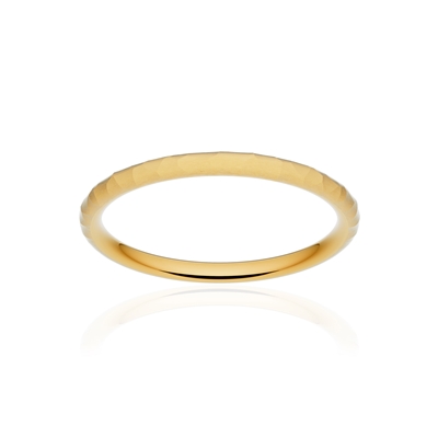 Alliance or 375 jaune martelé ruban confort 2mm