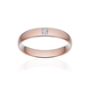 Alliance or 750 rose poli demi-jonc confort 4mm diamant princesse - vue V1