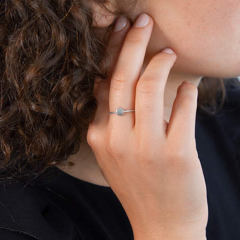 Bague argent 925 motif rond - vue porté 1