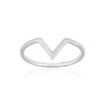 Bague argent 925, motif V. - vue 1
