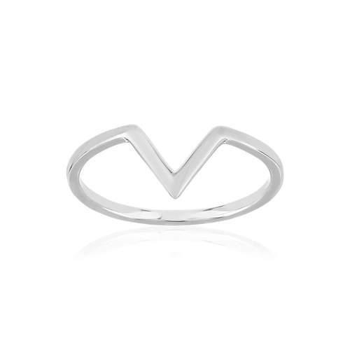 Bague argent 925, motif V.