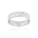 Bague argent 925, effet martelé - vue 1