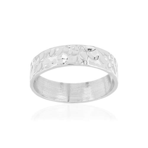 925 zilveren ring, gehamerd effect