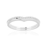 Bague argent 925 perlée, motif V. - vue 1