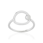 Bague argent 925 motif anneau et boule - vue 1