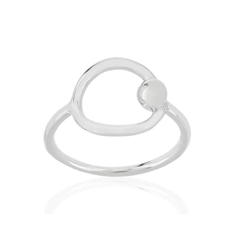 Bague argent 925 motif anneau et boule - vue 1