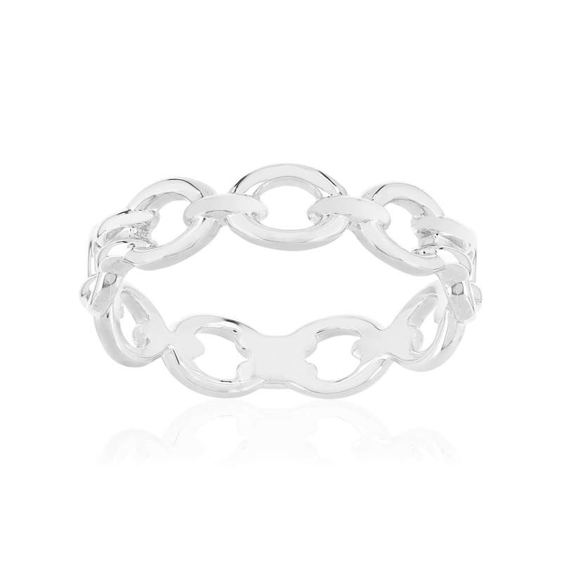 Bague argent 925, style chaînage - vue 1