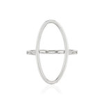 Bague argent 925, motif ovale, style chaînage, maillons rectangulaires - vue 3