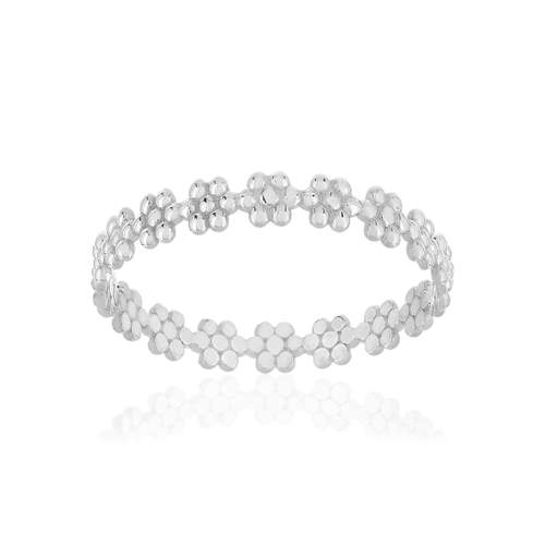 Bague argent 925 perlée motif fleur