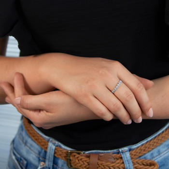 925 silver pearl ring with flower motif