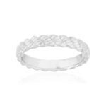 Bague argent 925 torsadée effet cordage - vue 1