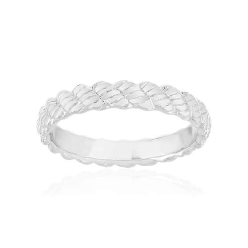 Bague argent 925 torsadée effet cordage