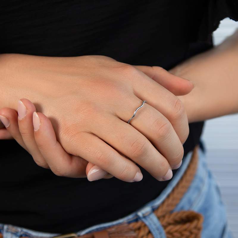 Bague argent 925 torsadée - vue porté 1