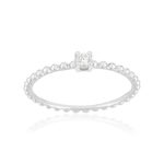 Bague argent 925 perlée zirconia - vue 1