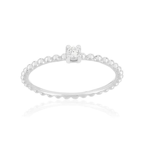 Bague argent 925 perlée zirconia