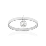 925 sterling silver ring with zirconia pendant - view 1