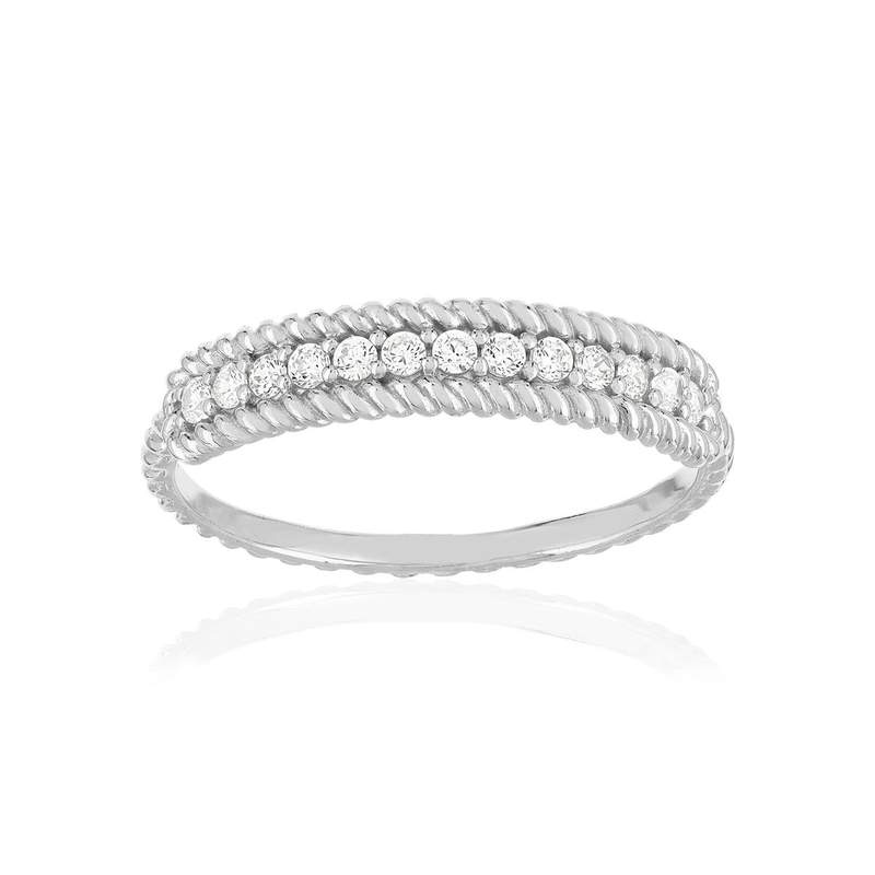 Bague argent 925 zirconias - vue 1