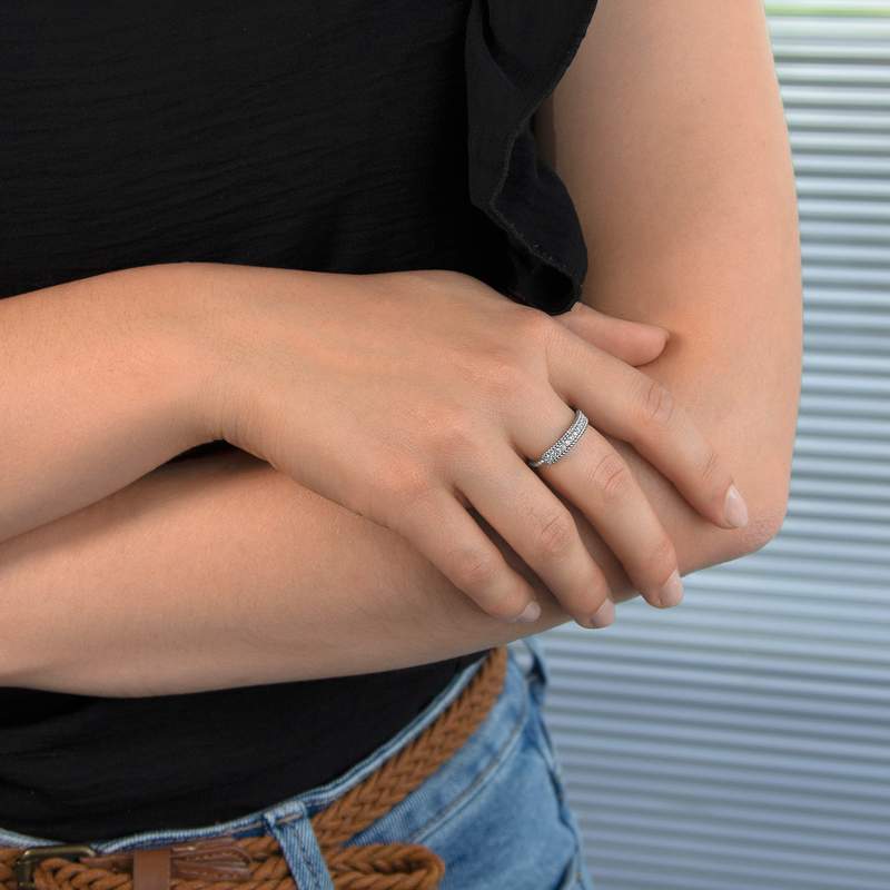 Bague argent 925 zirconias - vue porté 1