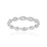 Bague argent 925 perlée zirconias - vue 1