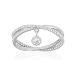 Bague argent 925 pampille zirconia - vue 1