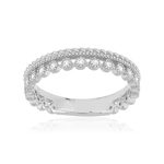 Bague argent 925 perlée zirconias - vue 1