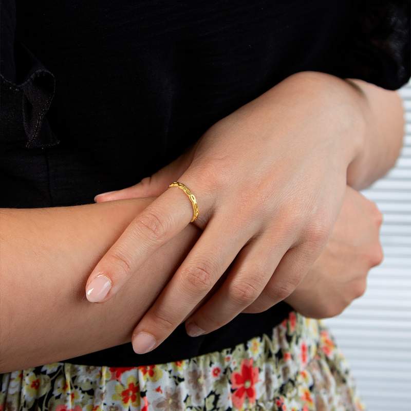 Bague plaqué or jaune - vue porté 1