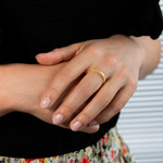 Bague plaqué or jaune - vue porté 1