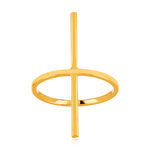 Bague plaqué or jaune, motif barre - vue 1