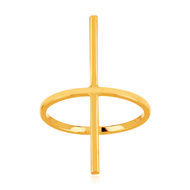 Bague plaqué or jaune, motif barre