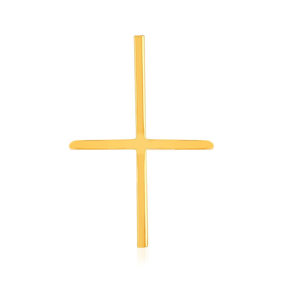 Bague plaqué or jaune, motif barre - vue 3