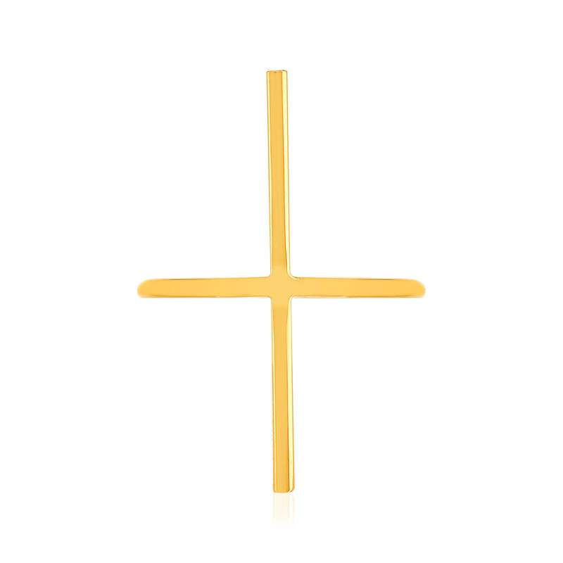 Bague plaqué or jaune, motif barre - vue 3