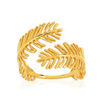 Bague plaqué or jaune, motif plume - vue 1